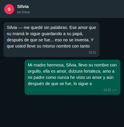 Captura de una conversación con un cliente